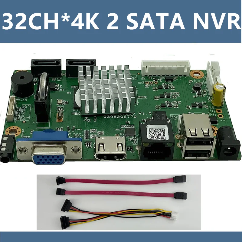 Сетевой цифровой видеорегистратор 32 канала * 4KP H.265 NVR 2 SATA Max 14T ONVIF обнаружение