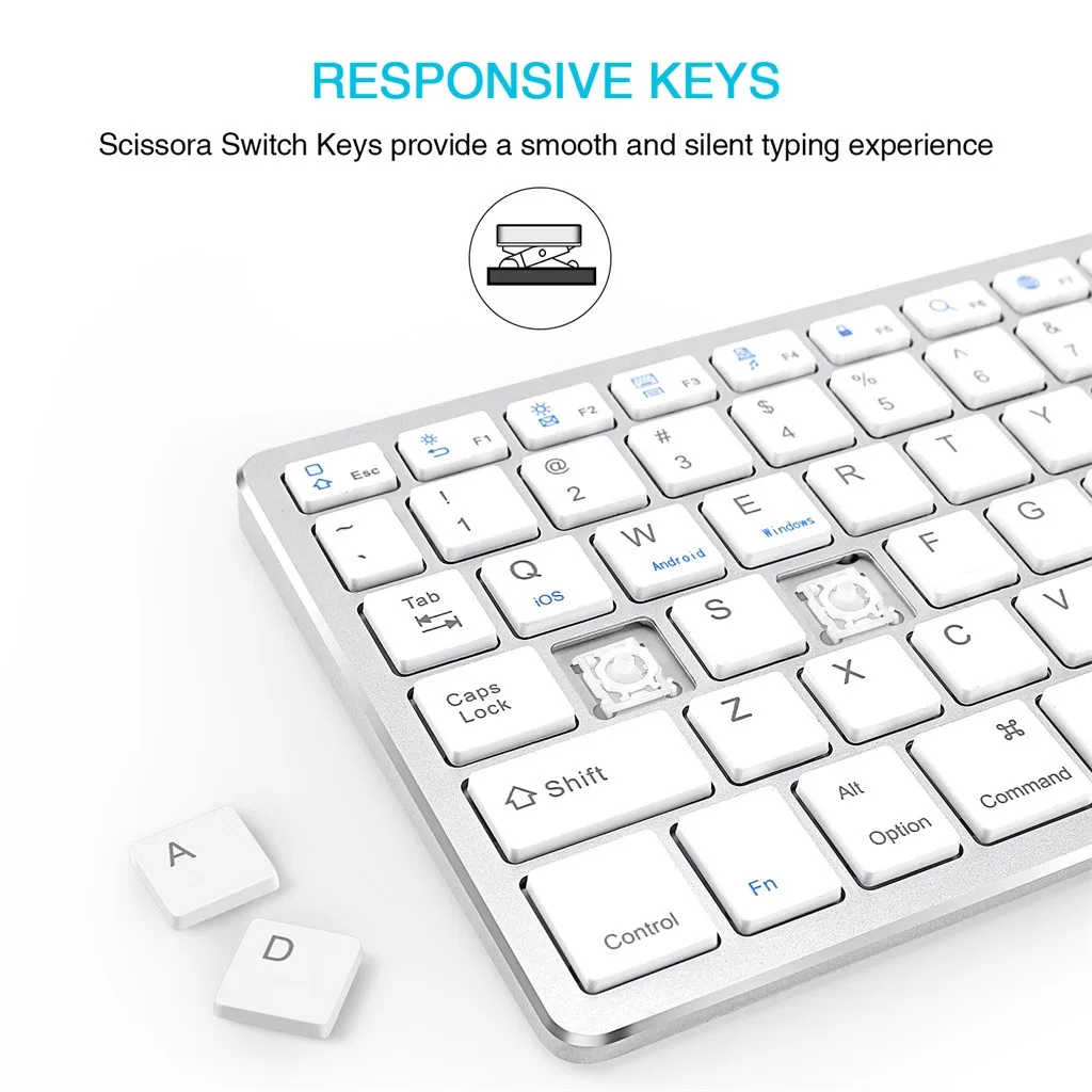 Bluetooth Keyboard wireless for mac keyboard rechargeable for IOS/Android/Window Portable teclado bluetooth for Pc Computer