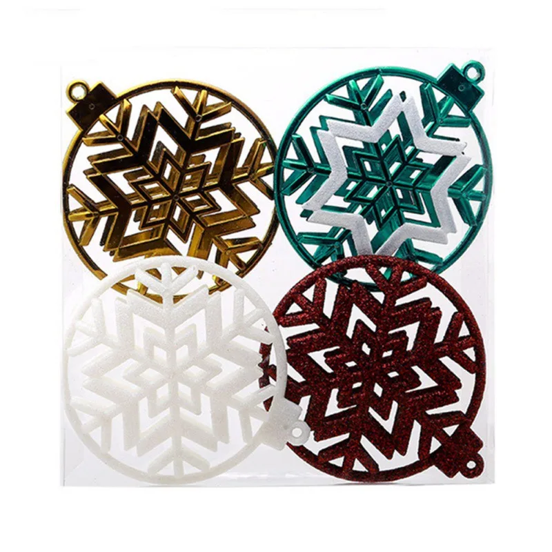 Hot Christmas Household Plastic Snowflakes Portable Christmas Decoration Hollow Snowflakes With Hanging Hole For home decor - Color: A
