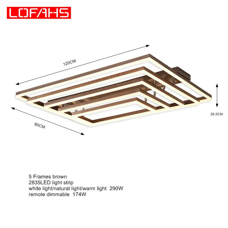 LOFAHS коричневый квадратный светодиодный люстры освещение блеск для гостиной Конференц-зал блеск роскошный современный светодиодный потолочный светильник - Цвет абажура: 6101-5
