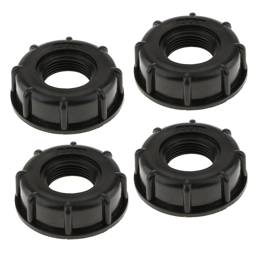 4pcs Water Tank Connector Bulkhead Tank Fitting, (1inch) IBC Tote Tanks Drain Adapters - Thick Thread