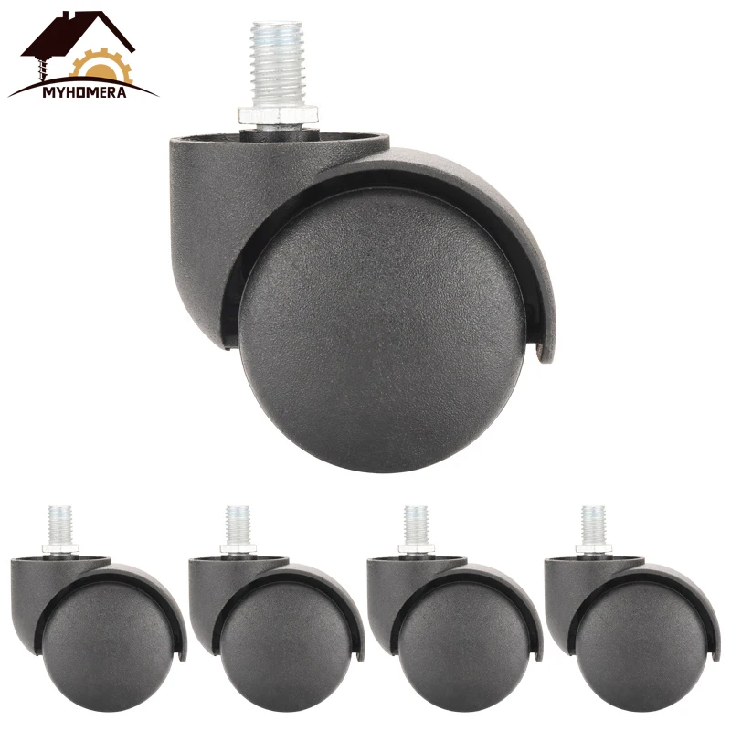 5PCS Myhomera Universal Mute Caster 50KG Wheel 2" Replacement Office Chair Swivel Rollers 360 Degree Wheels Furniture Hardware |