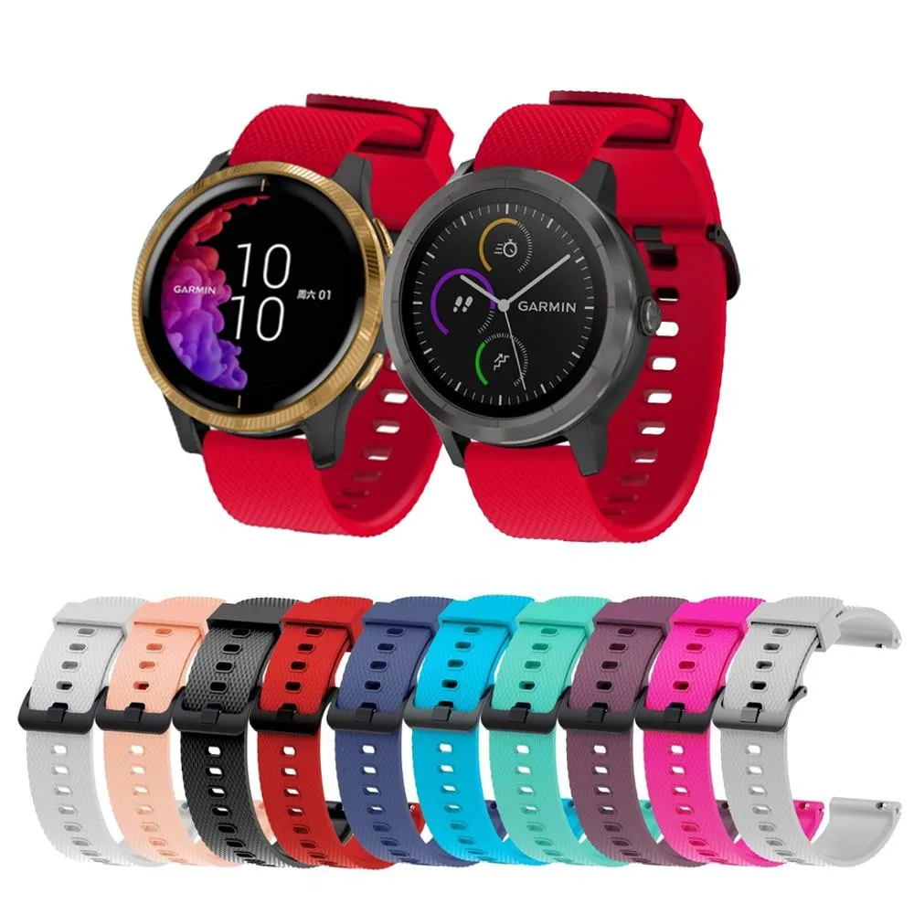 

20MM Quick Release Silicone Watch Strap For Garmin Venu/Vivoactive 3 HR Smart Watch Wristband For Huami Amazfit Bip/GTS