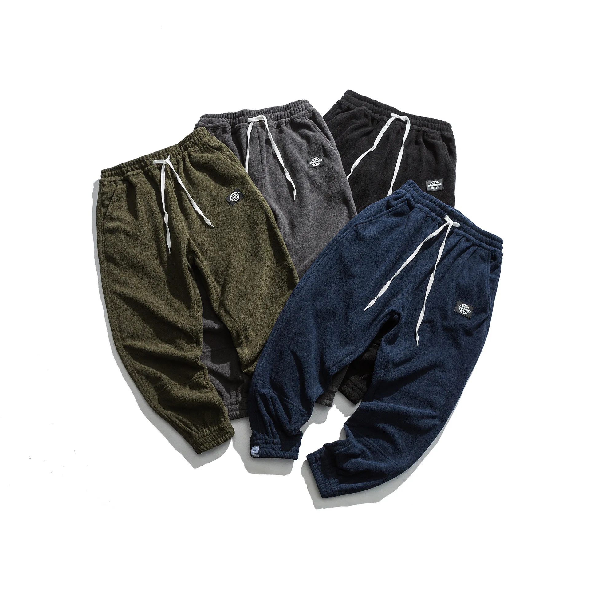 

City Where the Product Winter Base-with Drawstring Ankle Banded Pants Multi-color Thick MEN'S Casual Pants Men Capri Pants