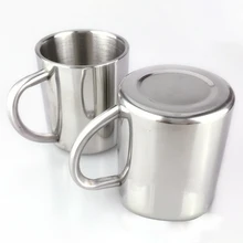 Серебряный кемпинг открытый нержавеющая сталь чашка карабин С Двойными Стенками Кружка 230 мл распродажа