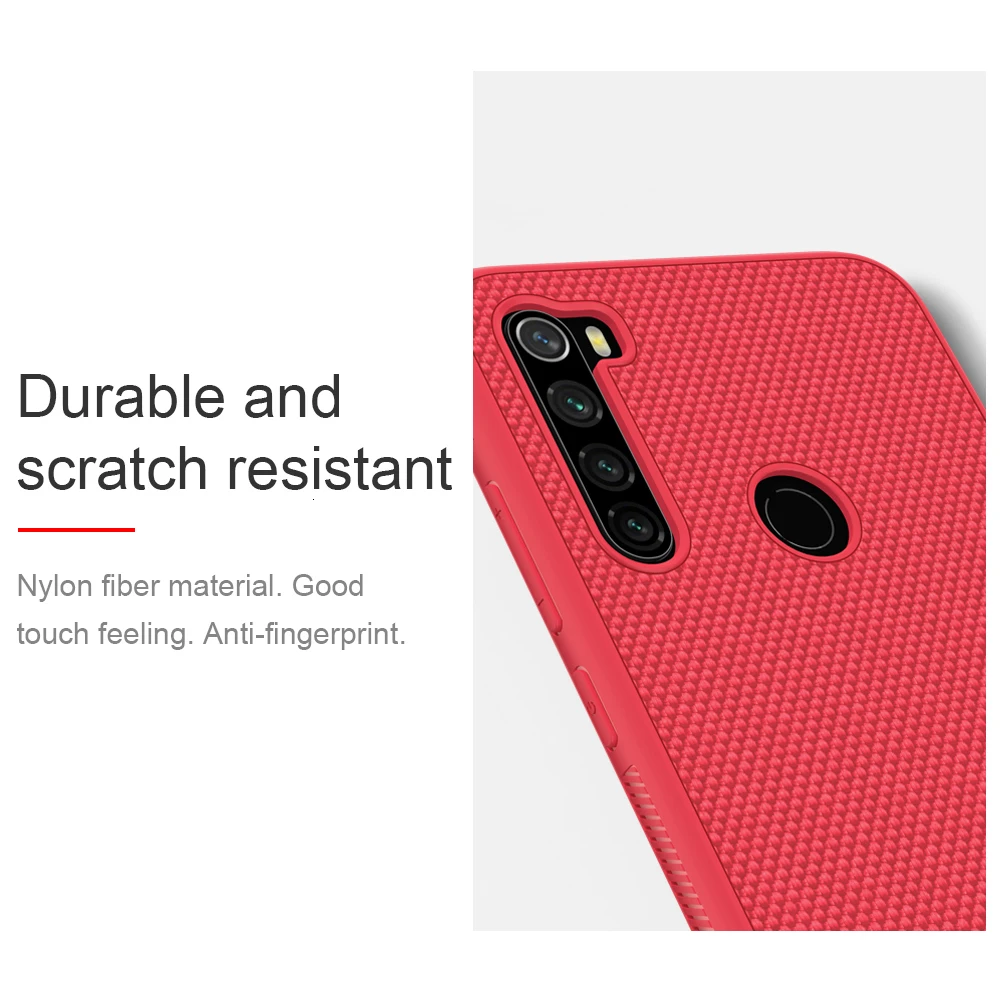 Чехол для Xiaomi Redmi Note 8 NILLKIN текстурированный нейлоновый волоконный Жесткий ПК панель+ ТПУ Рамка задняя крышка Redmi Note 8 чехол