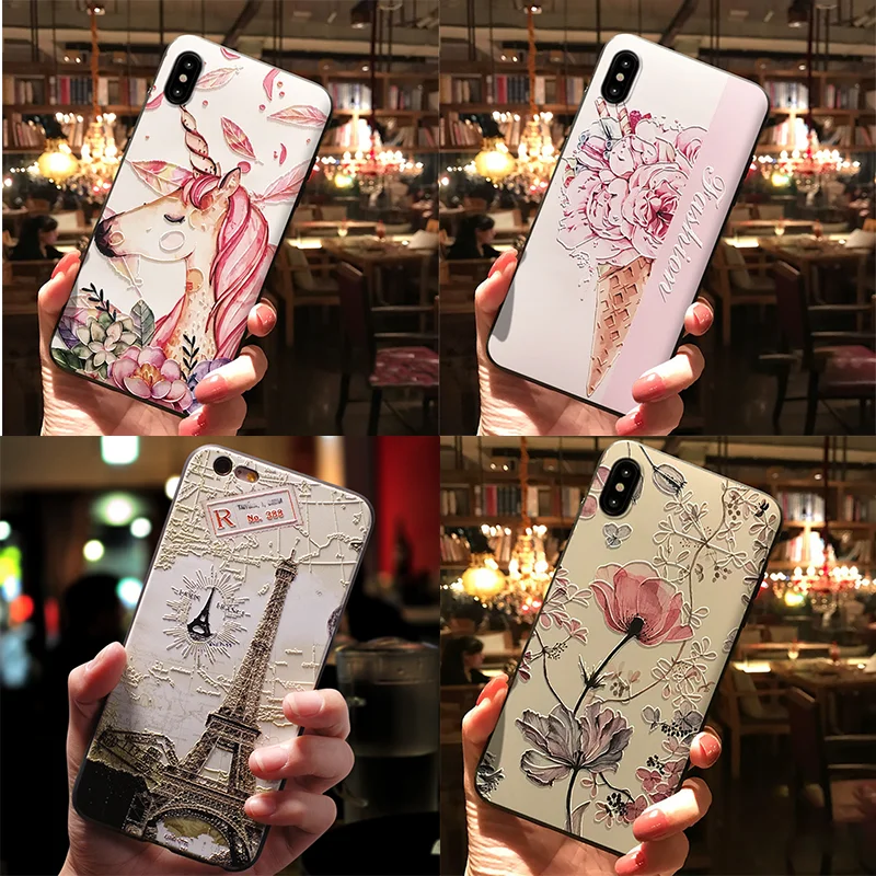 

Unicorn Capa For iPhone XR X XS Max 3D Print Embossed For iPhone 6 6S 8 Plus 5 5S SE 9 10 Soft TPU Fundas For iPhone 7 Plus Case