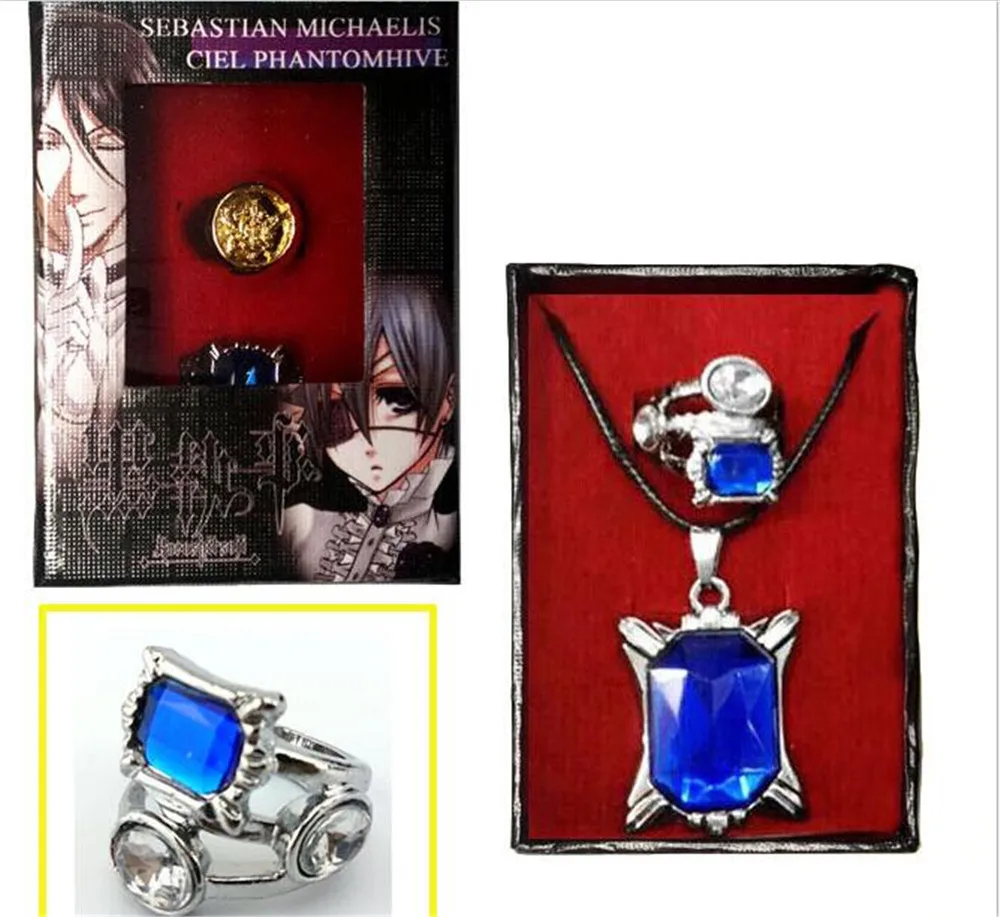 Аниме Черный дворецкий металлическое кольцо Ciel Phantomhive аксессуары для косплея Себастиан микаелис модные подвески для мужчин и женщин подарок A1032