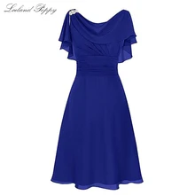 Элегантное короткое винтажное шифоновое вечернее платье трапециевидной формы без рукавов длиной до колена, плиссированное вечернее платье с оборками, Robe de Soiree