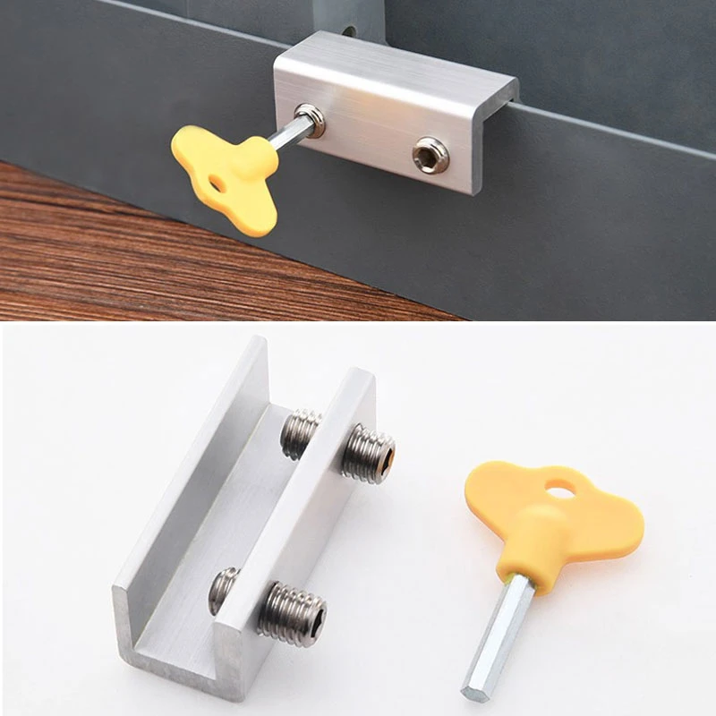 Alloy Sliding Sash Stopper Locks Straps Doors Security Anti