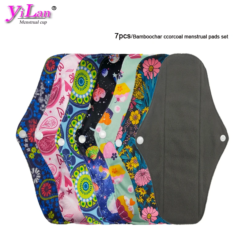 

7pcs The new Bamboo Cloth Sanitary Napkin Reusable Washable Menstrual Pads Women Hygiene Sanitary Towels Pads Postpartum Nursing