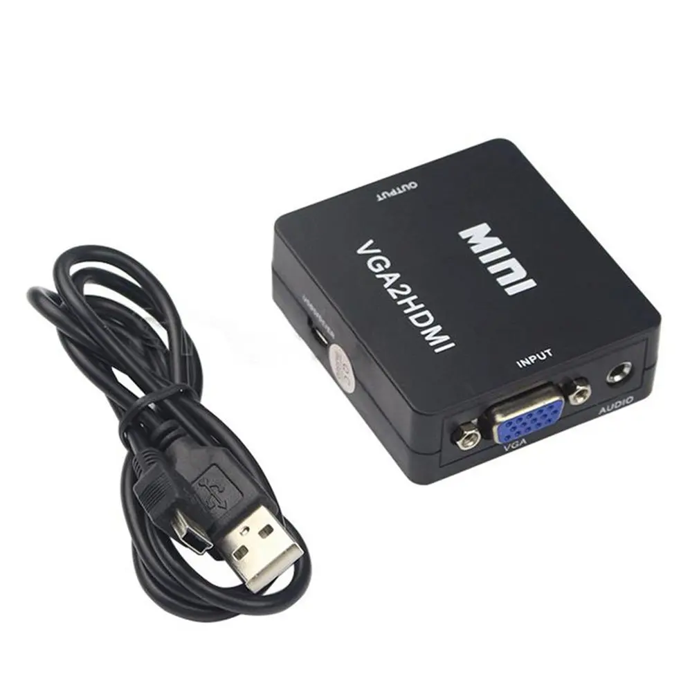 Мини HDMI в VGA конвертер адаптер HD1080P HDMI2VGA с аудио мощность для Xbox DVD PS3 конвертер проектора коробка
