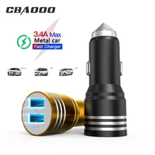 2.4A двойной зарядное устройство USB с металлическим универсальным USB зарядное устройство для мобильного телефона Xiaomi samsung S8 iPhone 6 6s 7 8 Plus планшет