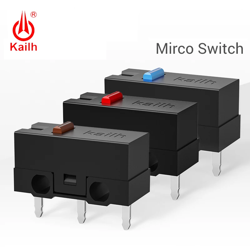 Kailh-micro Interruptor com Ciclo 10 20 30m Pinos Spdt 1p2t para Mouse Gamer