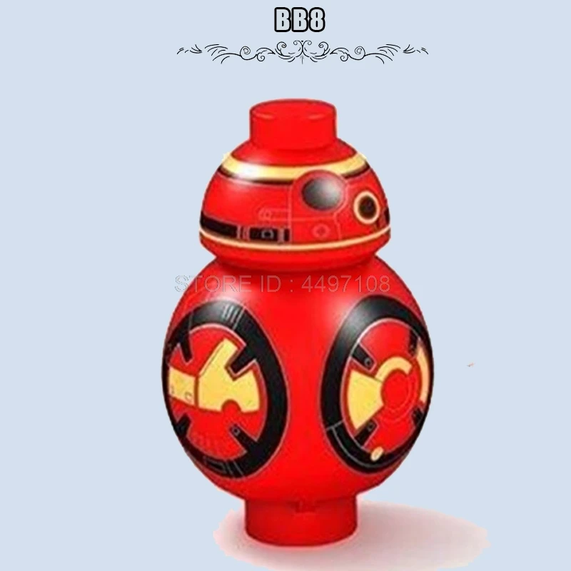 BB8 Red Звездные войны, клон, десантники, Praetorian Guard, робот, армейские фигурки Звездные войны, строительные блоки, детские игрушки, RSD8 BB8 R2D2, мастер джедай, наборы - Цвет: BB8 Red
