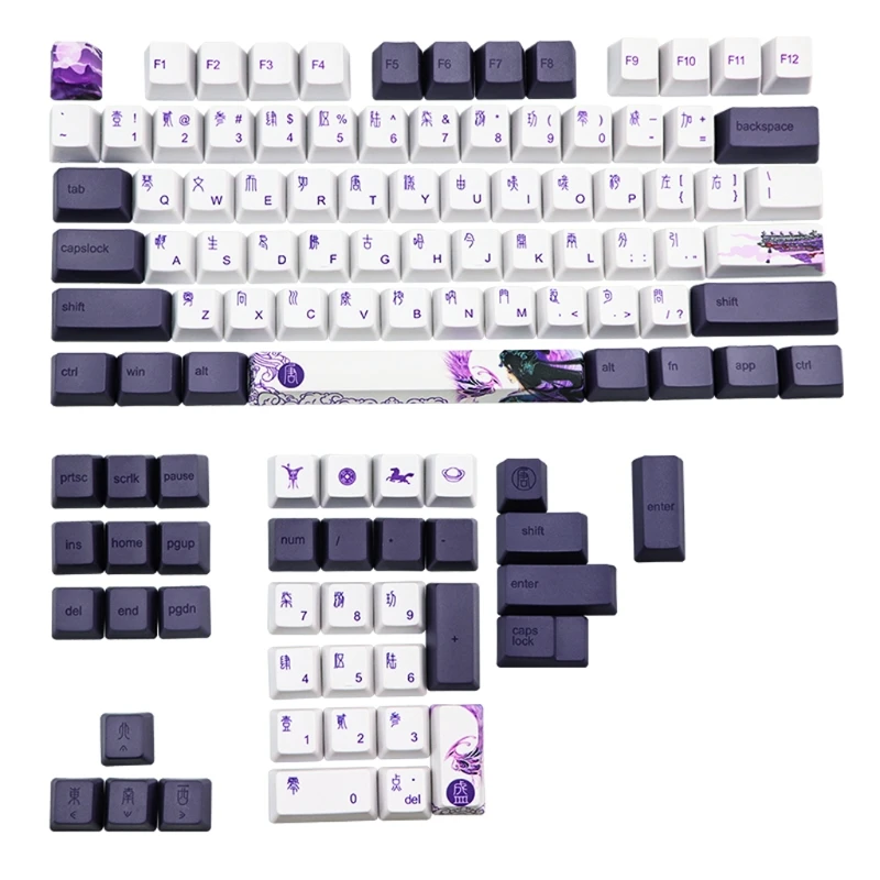 

113 Keys OEM PBT Keycaps Set Mechanical Keyboard Keycaps PBT Dye-Sublimation Keycap