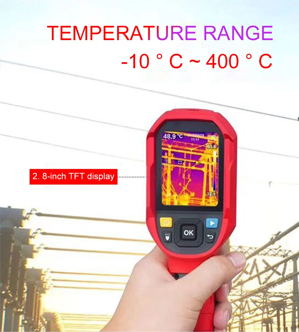 UNI-T UTi165A ручной портативный многофункциональный термометр ЖК-дисплей Высокоточный Инфракрасный Тепловизор тепловизор пол Отопление Обнаружение