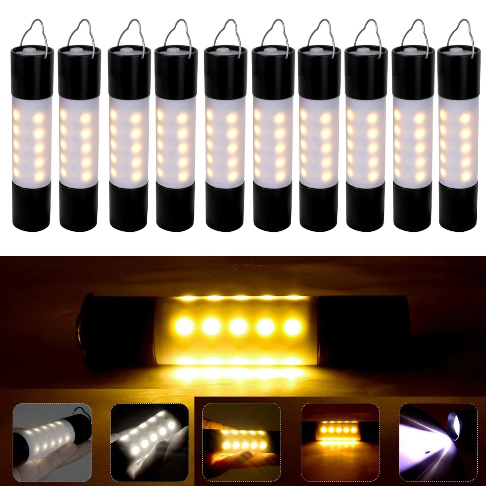 10pcs USB Rechargeable Hanging Flashlight Zoomable Aluminum alloy ABS LED Torch Camping Tent Lamp Outdoor Night Light |