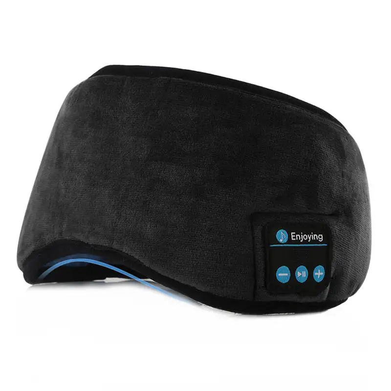 Black Беспроводной наушник для сна Bluetooth стерео маска для сна Мягкие наушники Handsfree моющиеся удобные маски для глаз повязка на голову гарнитура - Цвет: Black