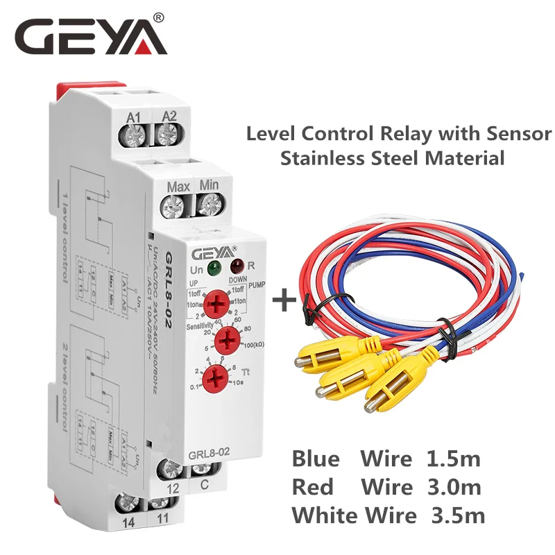 

GEYA GRL8 Liquid Level Control Relay Electronic Liquid Level Controller 10A AC/DC24V-240V
