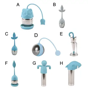 

Silicone Tea Infuser Reusable Tea Strainer Sweet Leaf with Drop Tray Novelty Tea Ball Herbal Spice Filter Tea Tool