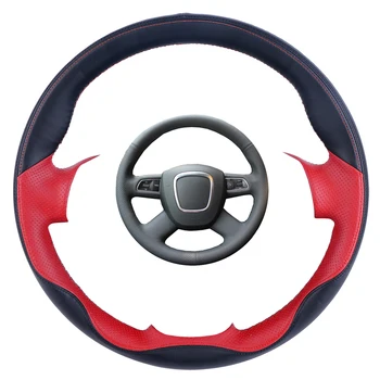 

Diy Leather Hand-stitched Black Car Steering Wheel Cover For Audi Old A4 B7 B8 A6 C6 2004-2011 Q5 2008-2012 Q7