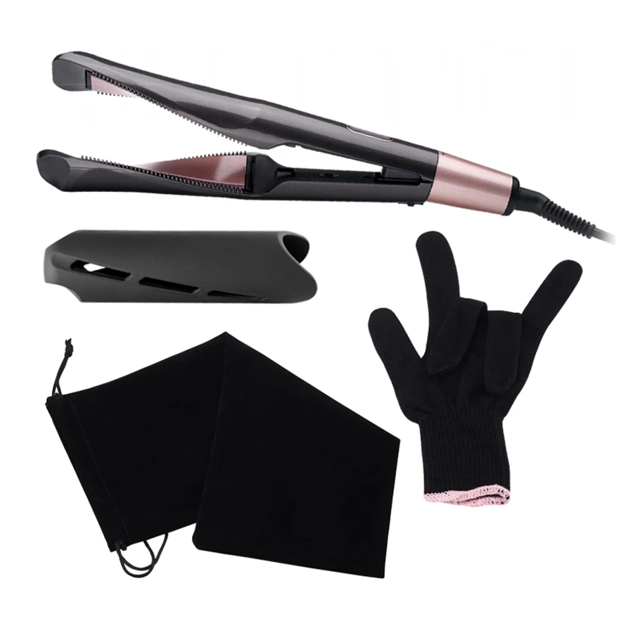 

Professional Flat Iron LED Hair Straightener Twisted Plate 2 in 1 Ceramic Curling Iron Hair Curler For All Hair Style Types