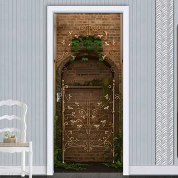 

2Pcs/Set 3D European Bonsai Flower 3D Wall Door Sticker Self-adhesive Waterproof Wallpaper Decals Home Decor Door Wall Sticker