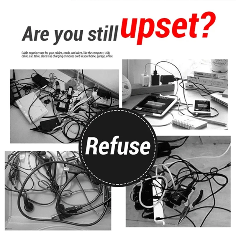 20 Pcs Cable Clips Organizer Drop Wire Holder Cord Management Self-Adhesive Cable Manager Fixed Clamp Wire Winder