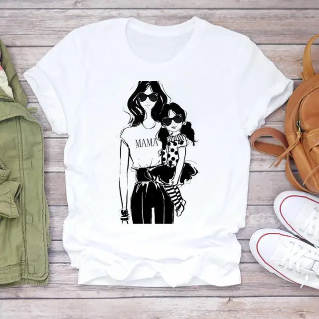 Women Cartoon Super Mom Life Momlife Mama Mother Summer Print Lady T-shirts Top T Shirt Ladies Womens Graphic Female Tee T-Shirt CZ24638