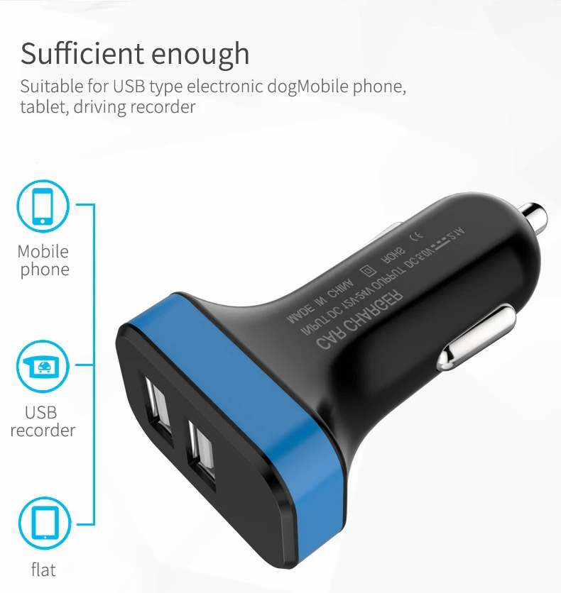 3.1A двойной USB Автомобильное зарядное устройство с детектором напряжения Многофункциональный Автомобильный интеллектуальный цифровой дисплей автомобильное зарядное устройство