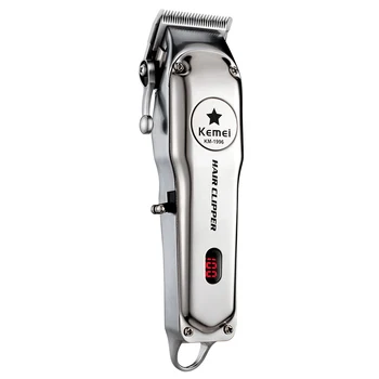 

Kemei All Metal Professional Electric Hair Clipper Rechargeable Hair Trimmer Haircut Shaving Machine KM-1986Z PG KM-1996