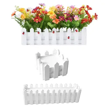 

Garden Storage Ornament Flower Pot Plywood Foam Picket Fence Wedding Party Office Table Decor Supplies