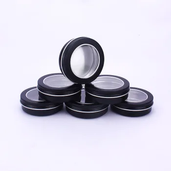 

100pcs Empty 100g 100ml Food Grade Black Silver Aluminum Jars Car Wax Containers Window Lids For Tea/Fingertip gyroscope