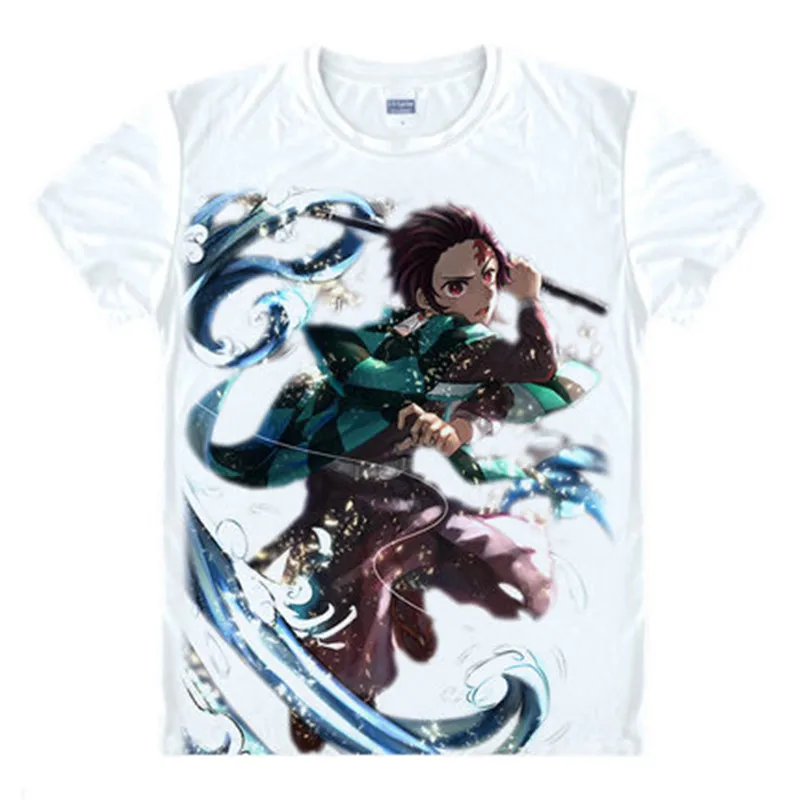 Kamado Tanjirou, футболка, аниме, Kimetsu no Yaiba, манга, Demon Slayer, футболка, крутая, модная, стильная, для женщин, мужчин, топ, футболка, чистый, злой, рубашка - Цвет: 1