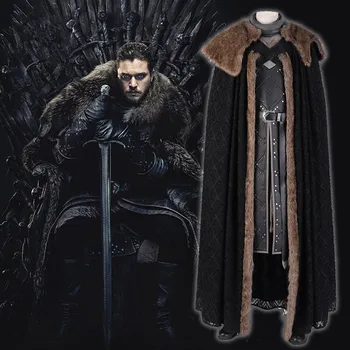 

Game of Thrones 8 Jon Snow Cosplay Costume Winter Solider Uniform Cosplay Halloween Outfit Iron of Thrones