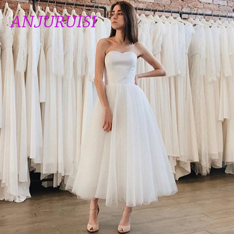 ankle length wedding dress