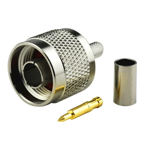 

10PCS N Male Plug Crimp Connector for RG58 LMR195 RG400 RG142 Cable adaptor