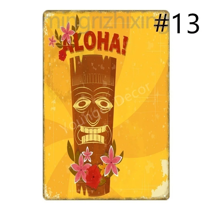 Welcome To Hawaii Party Decorations Aloha Tiki Bar Poster Wall Art Painting Plaque Restaurant Pub Home Decor Metal Signs YD033