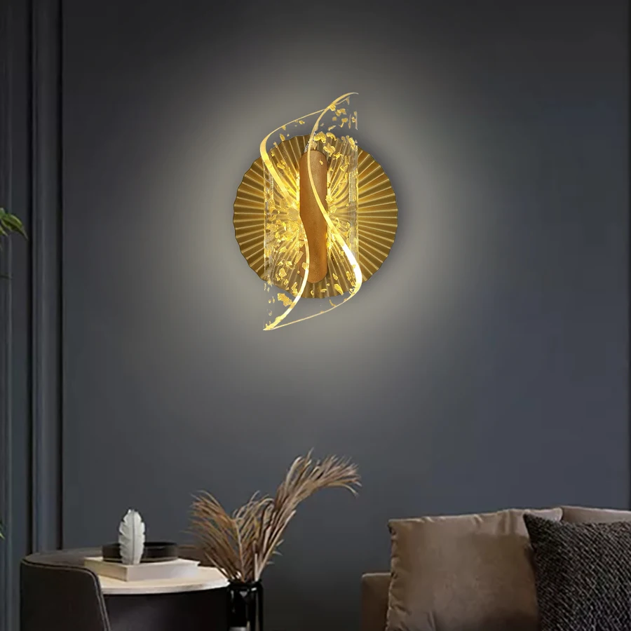 

Modern Acrylic Wall Light For Living Room Hallway Bedroom Bedside Arts Creative Corridor Aisle Sconce Light