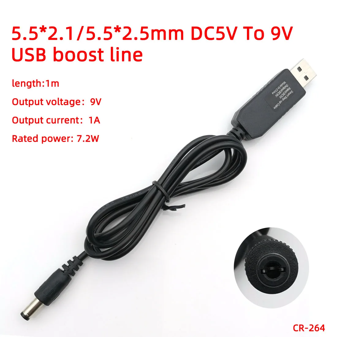 USB Boost wire DC 5 В до 9 в 12 В DC Jack 5,5x2,1 мм 5,5*2,5 Мобильный телефон источник питания Повышающий Модуль питания конвертер Кабель шнур