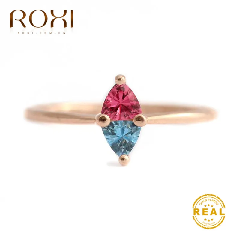 ROXI модное роскошное кольцо из разноцветного золота с цирконием, женское кристаллическое Украшение «конский глаз», изящное обручальное кольцо со стразами, ювелирные изделия
