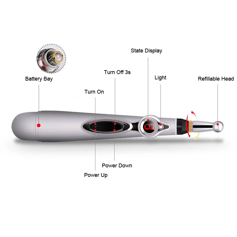Электронный меридиан иглоукалывание энергетический карандаш лазерная терапия Лечение иглоукалывание массаж палочка облегчение боли электро стимуляция