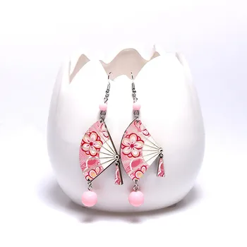 

DoreenBeads Fashion Zephyr Series Earrings Colorful Cherry blossoms Japanese Style Symbols Jewelry For Women Accessories,1 Pair