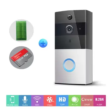 

Video Doorbell Smart Wireless WiFi Security Door Bell Visual Recording Home Monitor Night Vision Intercom Door Phone