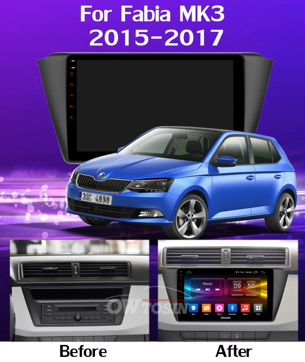 Cheap 360° Panoramic Camera 4G LTE Android 9.0 4GB+64GB DSP CarPlay Car Multimedia GPS Radio Player for Skoda Fabia mk3 2015 2016 2017 7