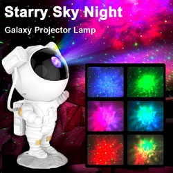 USB Astronaut Sky Laser 360° Rotating Sky Light Projection Lamp Suitable Bedroom Recoration Projector Night Light Remote Led