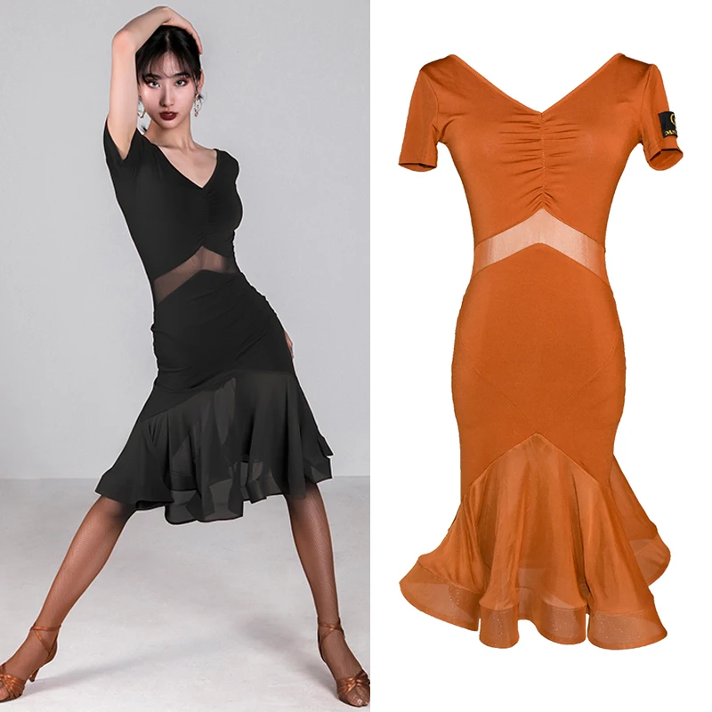 

Latest Latin Dance Dress Adult Women Dance Dress 2019 Sexy Women Dance Wear Rumba Practice Dance Costume Latin Dresses BL2452