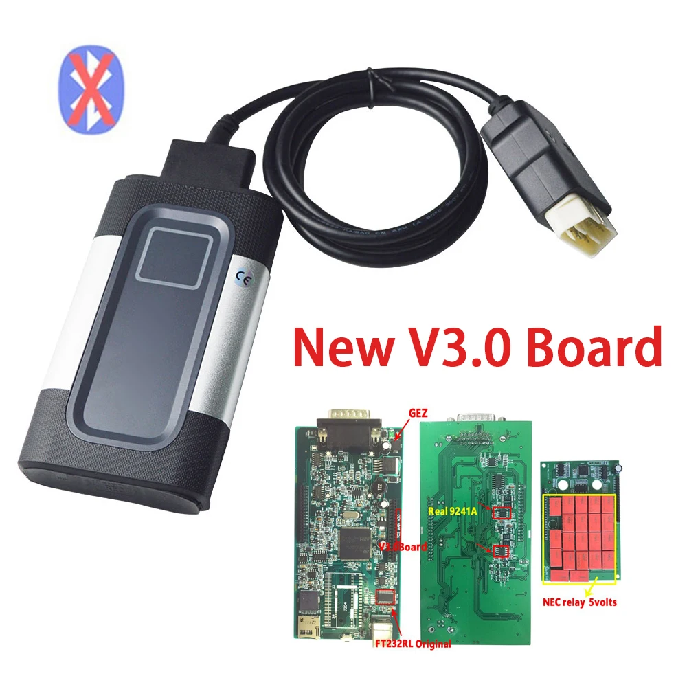Autocome CDP Pro,0 keygen vd DS150E cdp V3.0 nec Реле OBD2 Диагностика автомобилей интерфейс инструмент для delадаптер адаптер сканера - Цвет: with usb only