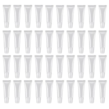 

100 Pcs 10Ml Distribution Bottle Lip Gloss Tubes, Empty Clear Lotion Containers Tubes for Cosmetics DIY, Oblique Mouth